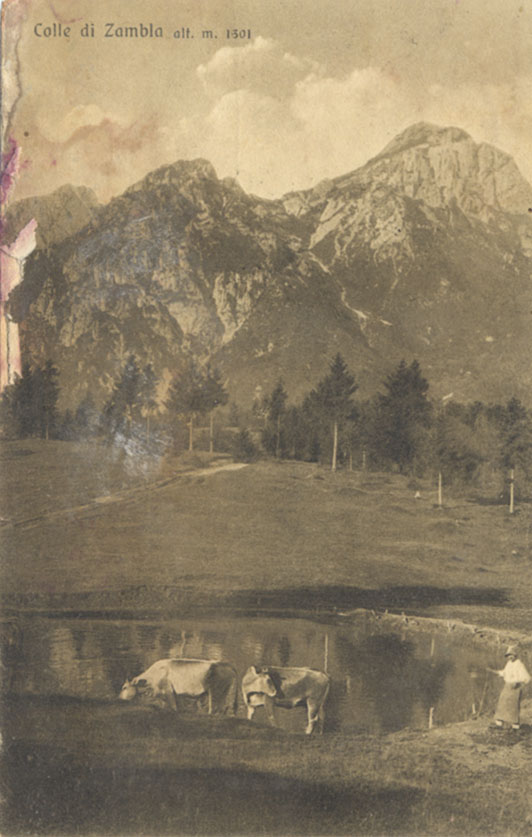 Veduta dell Colle di Zambla in una cartolina postale