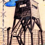 Disegno della torretta del campo di prigionia conservato da Rimero Chiodi