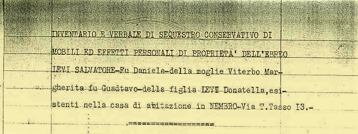 Verbale di sequestro dei beni, per gentile concessione dell’Archivio di Stato