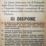 Comunicato del 13 settembre 1943 firmato dal prefetto di Bergamo Giannitrapani e dal Comandante delle Forze armate tedesche Bassenge