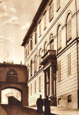 L’entrata del seminario in una cartolina postale degli anni Trenta